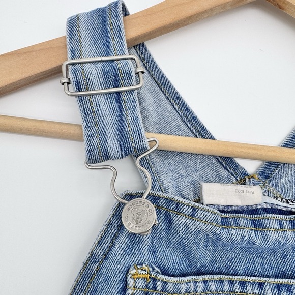 Vintage Disney Denim Jean Overall Bib Short Classic Mickey Mouse Embroidered 5 - Picture 7 of 12